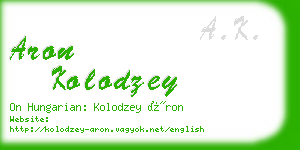 aron kolodzey business card